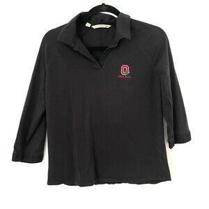 CUTTER&BUCK polo womens Ohio state collard 3/4 sleeve black golf polo medium